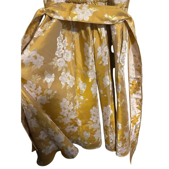 V. Chapman Gold Floral Midi Dress - Picture 16 of 16